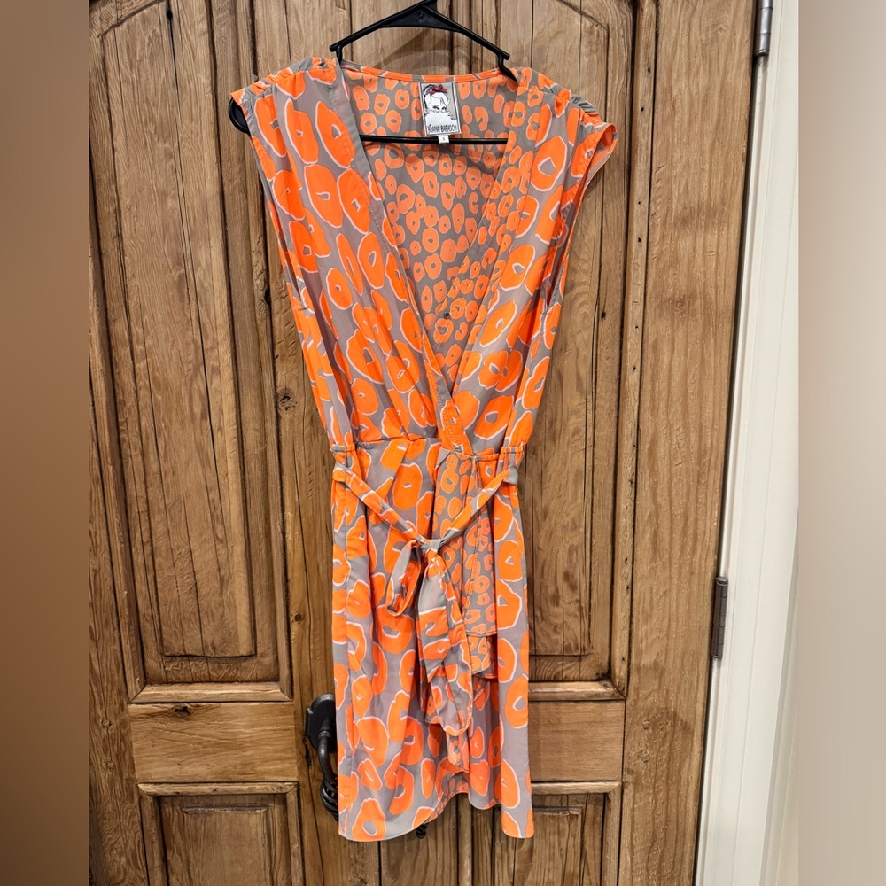 Yoana Baraschi neon orange cheetah print dress